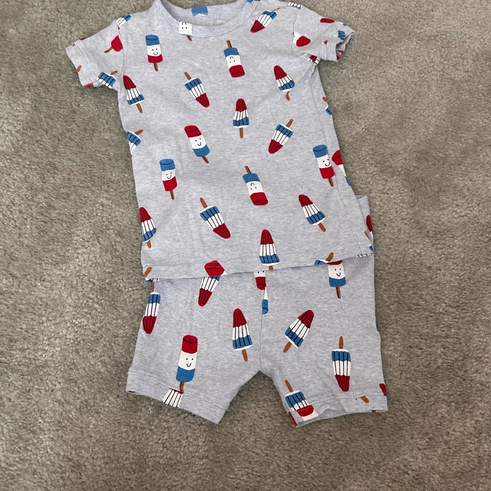 Kids Popsicle Print Pajama Set - Gray
